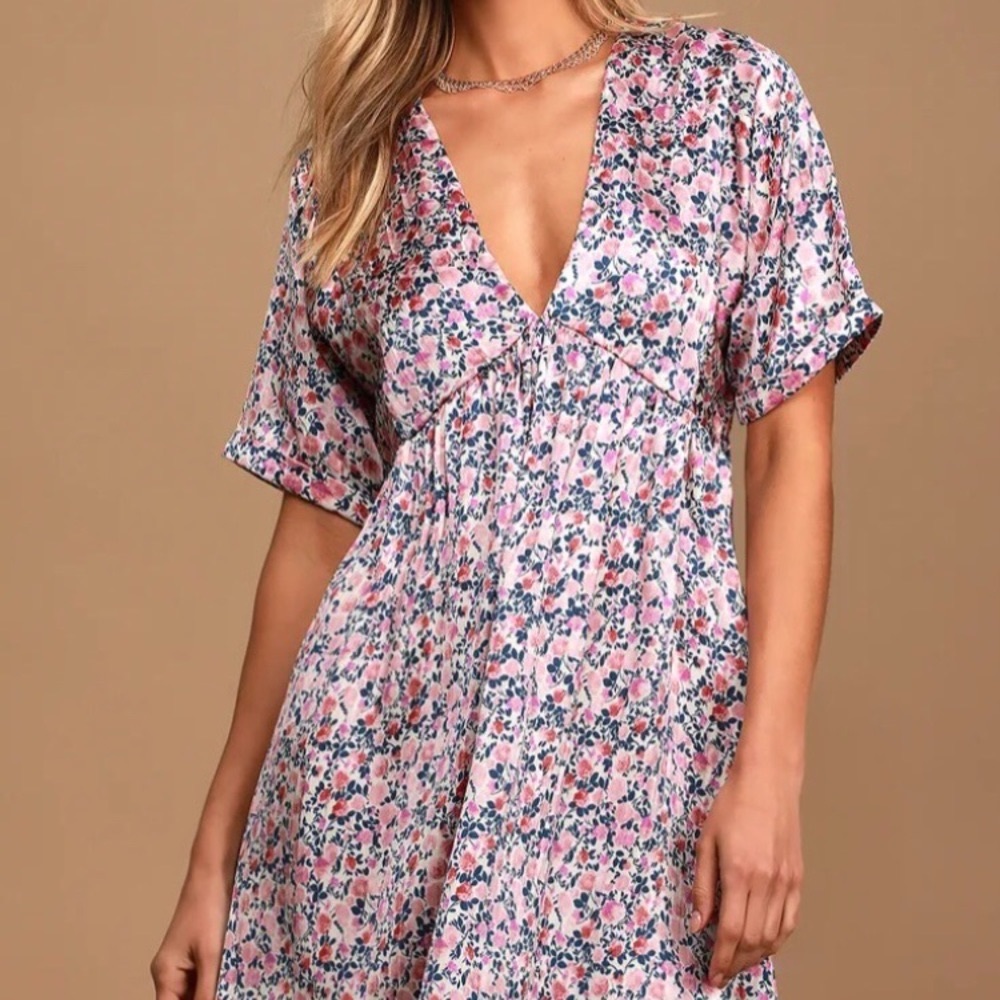 Express yourself Satin Babydoll Floral Dress